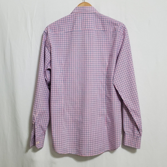 Culturata Long Sleeve Button Front Shirt Blue Pink Check Large - Picture 4 of 4